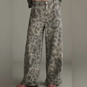 NWT Pilcro Leopard Print Wide-Leg Jeans Size 29